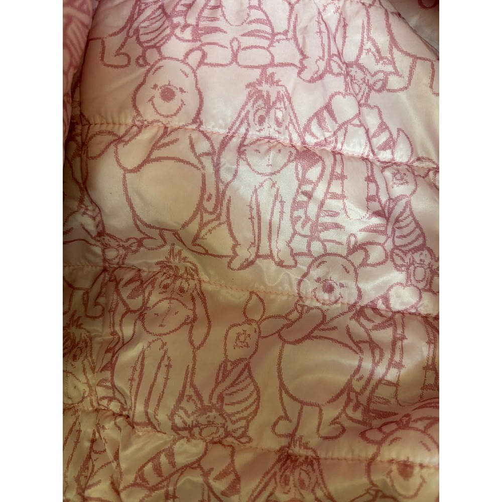 Disney Winnie the Pooh Puffer Jacket Purple Quilted Embroidered XL reversible - Picture 7 of 7